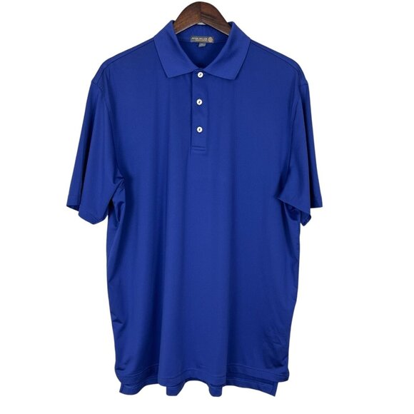 Peter Millar Summer Comfort‎ Golf Polo Shirt Mens Large Purple Short Sleeve L - Picture 1 of 11